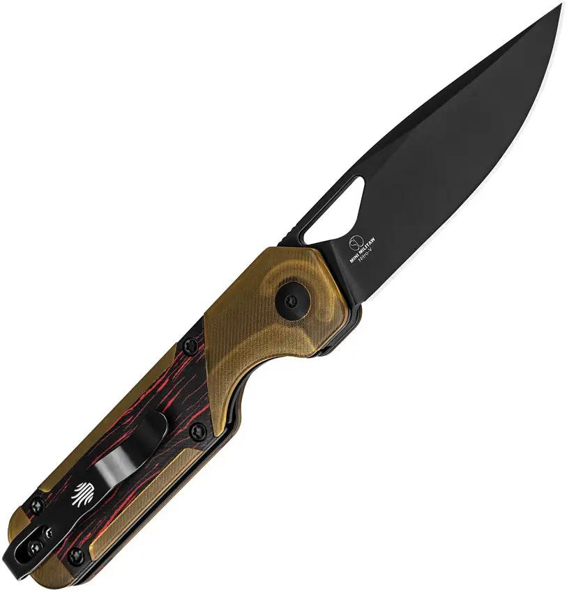 Kizer Cutlery Mini Militaw Framelock Knife Nitro V Blade 2.75 Inch PEI Handle Red Black G10 Inlay EDC by Kizer Cutlery