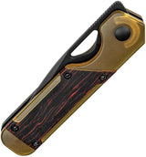 Kizer Cutlery Mini Militaw Framelock Knife Nitro V Blade 2.75 Inch PEI Handle Red Black G10 Inlay EDC by Kizer Cutlery