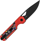 Kizer Cutlery Mini Militaw Framelock Knife Nitro V 2.75 Inch Blade Red G10 Handle EDC Enthusiasts by Kizer Cutlery