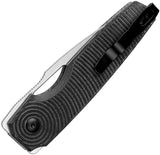 Kizer Cutlery Dogfish Button Lock Knife Nitro V Satin Blade Black Micarta Extended Tang For EDC by Kizer Cutlery