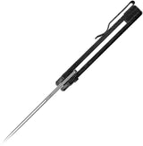 Kizer Cutlery Dogfish Button Lock Knife Nitro V Satin Blade Black Micarta Extended Tang For EDC by Kizer Cutlery