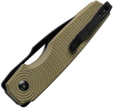 Kizer Cutlery Dogfish Button Lock Knife Nitro V Steel, OD Green G10 Handle, EDC Ready Everyday by Kizer Cutlery