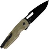 Kizer Cutlery Dogfish Button Lock Knife Nitro V Steel, OD Green G10 Handle, EDC Ready Everyday by Kizer Cutlery