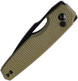 Kizer Cutlery Dogfish Button Lock Knife Nitro V Steel, OD Green G10 Handle, EDC Ready Everyday by Kizer Cutlery