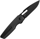 Kizer Cutlery Dogfish Button Lock Knife 4.25in Closed, 154CM Blade, Black Aluminum Handle, EDC by Kizer Cutlery