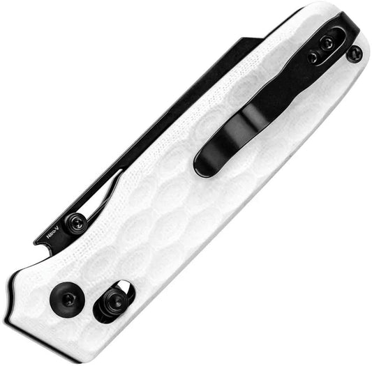 Kizer Cutlery Task Clutch Lock Knife White G10 Handle Premium Nitro-V Blade 4 Inch Closed EDC by Kizer Cutlery