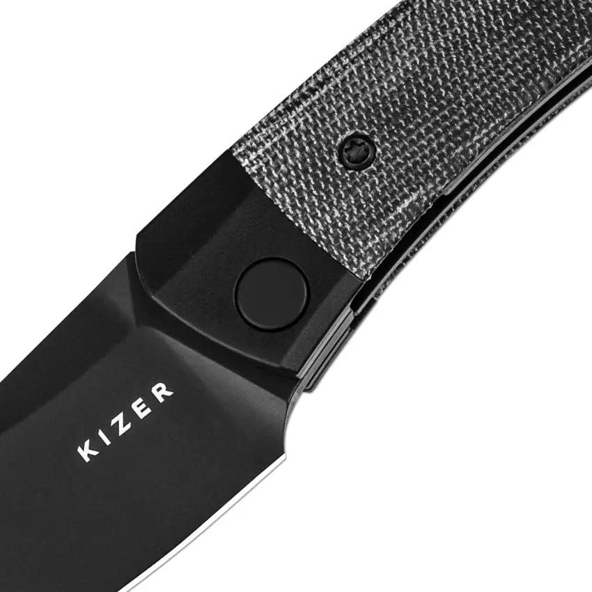 Kizer Cutlery Mini Momo Linerlock Black Micarta EDC Knife 154CM Blade Extended Tang Lanyard Hole Clip For EDC Fans by Kizer Cutlery