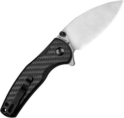 Kizer Mini Grouper Button Lock EDC Knife With Nitro V Blade And Carbon Fiber Handle by Kizer Cutlery