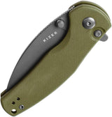 Kizer Mini Grouper Button Lock Folding Knife D2 Blade OD Green G10 Handle Compact EDC For Outdoor Enthusiasts by Kizer Cutlery