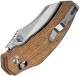 Kizer Cutlery Bulldog Clutch Lock Knife With Mkuruti Wood Handle Nitro V Blade For EDC Enthusiasts by Kizer Cutlery