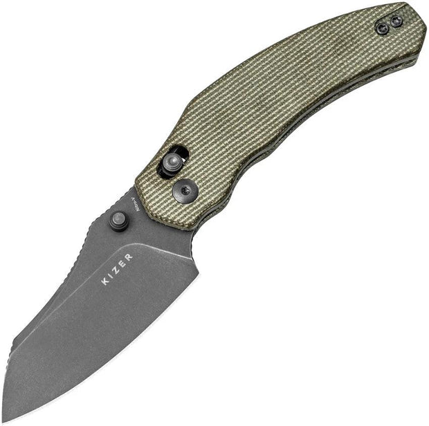 Kizer Cutlery Bulldog Clutch Lock Grn Mic V3672A3 by Kizer Cutlery