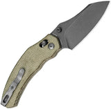 Kizer Bulldog Clutch Lock Knife With Nitro V Blade Green Micarta Handle For EDC Enthusiasts by Kizer Cutlery