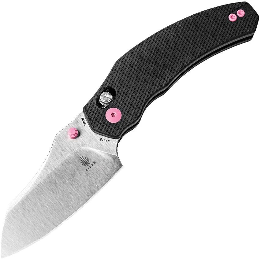 Kizer Cutlery Bulldog Clutch Lock Blk/Pnk V3672C1 by Kizer Cutlery