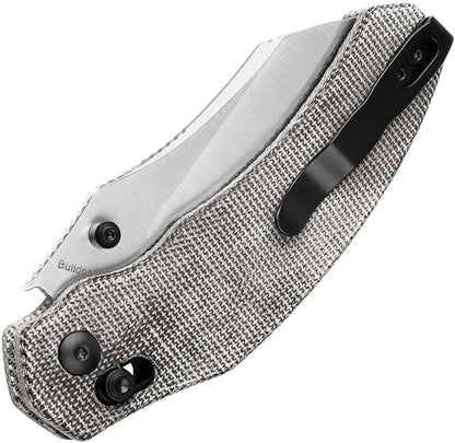 Kizer Bulldog Clutch Lock Micarta EDC Knife For Everyday Carry Enthusiasts 3in Satin 154CM Blade by Kizer Cutlery