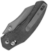 Kizer Mini Bulldog Clutch Lock Knife Gray Stonewash Nitro V Steel Sheepsfoot Blade Black Canvas Micarta Handle EDC by Kizer Cutlery