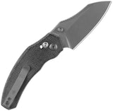 Kizer Mini Bulldog Clutch Lock Knife Gray Stonewash Nitro V Steel Sheepsfoot Blade Black Canvas Micarta Handle EDC by Kizer Cutlery