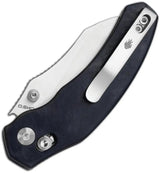 Kizer Cutlery Mini Bulldog Clutch Lock Blue Richlite Handle EDC Folding Knife 2.5 Inch Nitro V Sheepsfoot Blade by Kizer Cutlery