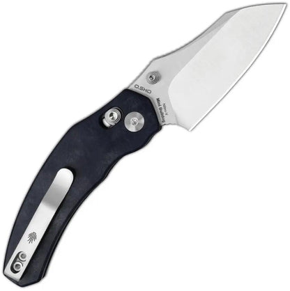 Kizer Cutlery Mini Bulldog Clutch Lock Blue Richlite Handle EDC Folding Knife 2.5 Inch Nitro V Sheepsfoot Blade by Kizer Cutlery