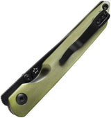 Kizer Cutlery Shot Linerlock Knife With Green Aluminum Handle 154CM Blade Thumb Stud EDC by Kizer Cutlery