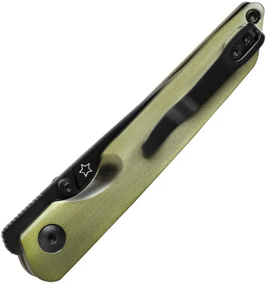 Kizer Cutlery Shot Linerlock Knife With Green Aluminum Handle 154CM Blade Thumb Stud EDC by Kizer Cutlery