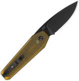 Kizer Tomb Button Lock Folding Knife Premium Amber PEI Handle Nitro V Blade DLC Black 4.38in Closed EDC by Kizer Cutlery