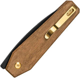 Kizer Tomb Button Lock Knife With Mkuruti Wood Handle Nitro V Steel Drop Point For EDC Enthusiasts by Kizer Cutlery
