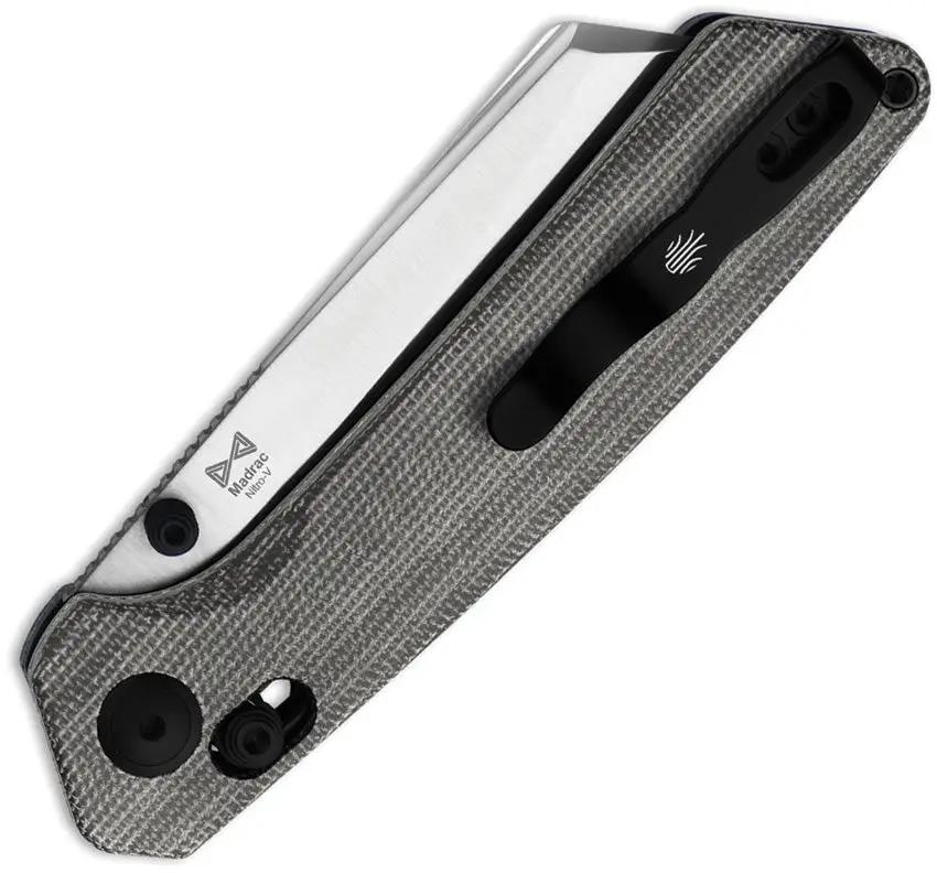 Kizer Cutlery Madrac Clutch Lock Knife Black Micarta Nitro V Sheepsfoot 3.13in EDC Pro by Kizer Cutlery