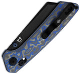 Kizer Madrac Clutch Lock Knife Nitro V Steel Sheepsfoot 3.13in Blade Blue Black Vortex Micarta EDC by Kizer Cutlery
