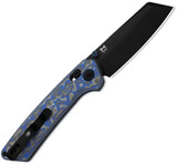 Kizer Madrac Clutch Lock Knife Nitro V Steel Sheepsfoot 3.13in Blade Blue Black Vortex Micarta EDC by Kizer Cutlery