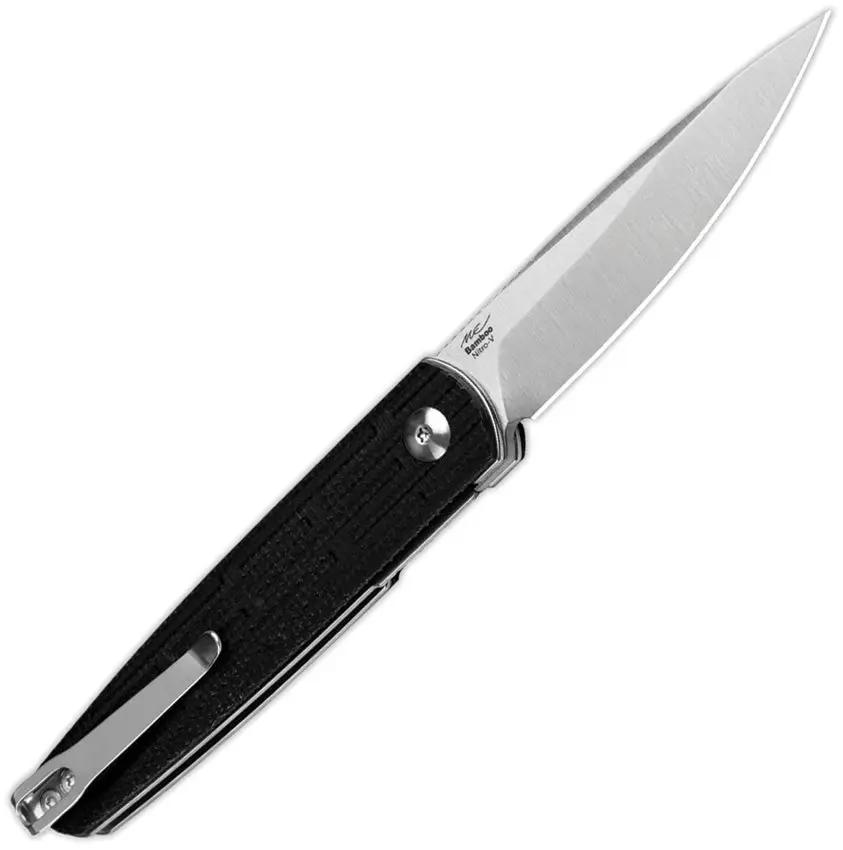 Kizer Cutlery Bamboo Linerlock Folding Knife With Nitro V Three Inch Satin Blade Black Micarta EDC by Kizer Cutlery