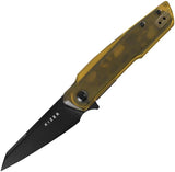 Kizer Cutlery Skinner Linerlock Amber PEI Handle Black PVD Nitro V Reverse Tanto Blade For EDC Enthusiasts by Kizer Cutlery
