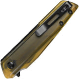 Kizer Cutlery Skinner Linerlock Amber PEI Handle Black PVD Nitro V Reverse Tanto Blade For EDC Enthusiasts by Kizer Cutlery