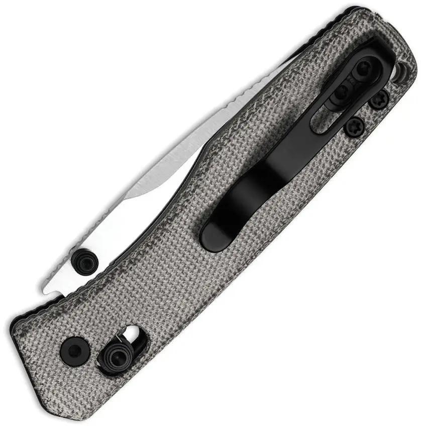 Kizer Cutlery Aegis Clutch Lock Knife With Premium AEBL Satin Drop Point Blade Black Micarta EDC Ready by Kizer Cutlery