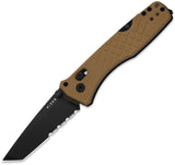 Kizer Cutlery Aegis T Clutch Lock Tan EDC Knife With Partially Serrated AEBL Blade And G10 Handle by Kizer Cutlery