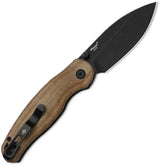 Kizer Cutlery Phoca BD Button Linerlock EDC Knife With Premium Brown Canvas Micarta Handle 14C28N Sandvik Stainless by Kizer Cutlery