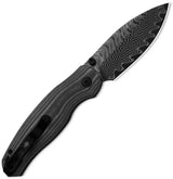 Kizer Phoca BD Button Linerlock Damascus Drop Point Knife With Acid Washed Blade And Micarta Handle For EDC Enthusiasts by Kizer Cutlery