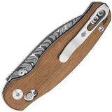 Kizer Cutlery Phoca CD Clutch Lock Folding Knife With Damascus Drop Point Blade And Wood Handle For EDC Enthusiasts by Kizer Cutlery