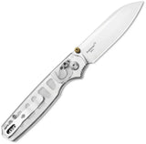 Kizer Cutlery Pokiman Clutch Knife Clear Acrylic Handle 3.25in Satin AEB-L Sheepsfoot Blade for EDC Enthusiasts by Kizer Cutlery