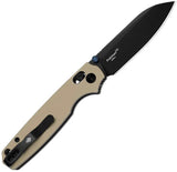 Kizer Cutlery Pokiman Clutch Lock Knife Tan Anodized Aluminum Handle For EDC Enthusiasts AEBL Blade High Performance by Kizer Cutlery
