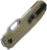 Kizer Cormorant Button Lock Knife Green G10 Handle Nitro V Steel 3.13in Blade Thumb Pull Extended Tang EDC by Kizer Cutlery
