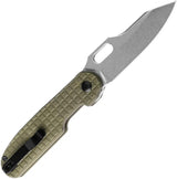 Kizer Cormorant Button Lock Knife Green G10 Handle Nitro V Steel 3.13in Blade Thumb Pull Extended Tang EDC by Kizer Cutlery