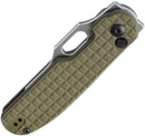 Kizer Cormorant Button Lock Knife Green G10 Handle Nitro V Steel 3.13in Blade Thumb Pull Extended Tang EDC by Kizer Cutlery