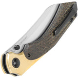 Kizer Cutlery Clairvoyant Folding Knife 154CM Blade Stonewash Brown Burlap Micarta Handle For EDC Enthusiasts by Kizer Cutlery
