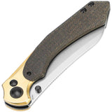 Kizer Cutlery Clairvoyant Folding Knife 154CM Blade Stonewash Brown Burlap Micarta Handle For EDC Enthusiasts by Kizer Cutlery