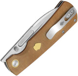 Kizer Retro Linerlock Micarta EDC Knife Nitro V Blade 3.5in Satin Drop Point Brown Handle Pocket Clip by Kizer Cutlery