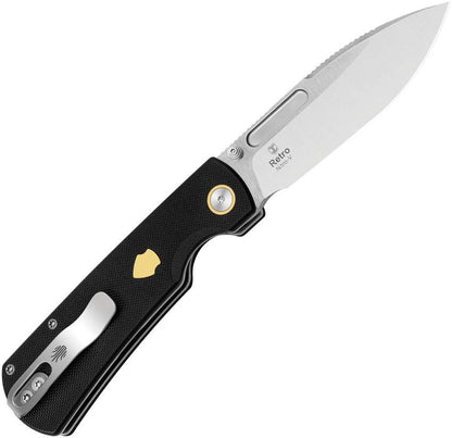 Kizer Cutlery Retro Linerlock Knife EDC Friendly Black G10 Handle Nitro V 3.5 Inch Satin Drop Point by Kizer Cutlery