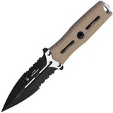 Kizer Norcros Fixed Blade Knife Nitro V Two Tone PVD Serrated Blade Tan G10 For Tactical EDC Enthusiasts by Kizer Cutlery