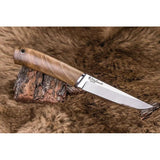 Kizlyar Malamut Fixed Blade KK0008 - 9.5 Inch Overall 4.5 Inch Niolox Stonewash Blade, Walnut Handle, Belt Sheath by Kizlyar