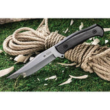 Kizlyar Caspian Fixed Blade D2 KK0043 - Satin D2 Tool Steel Clip Point Blade With Full Tang And Black Wood Handle by Kizlyar