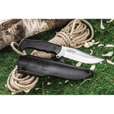 Kizlyar Caspian Fixed Blade D2 KK0043 - Satin D2 Tool Steel Clip Point Blade With Full Tang And Black Wood Handle by Kizlyar